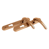 L25732 - Fab & Fix Bronze Espagnolette Handles - 92mm Centres - 122mm Screw Centres - 206mm Backplate