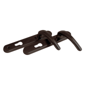 L25734 - Fab & Fix Antique Black Espagnolette Handles - 92mm Centres - 122mm Screw Centres - 206mm Backplate