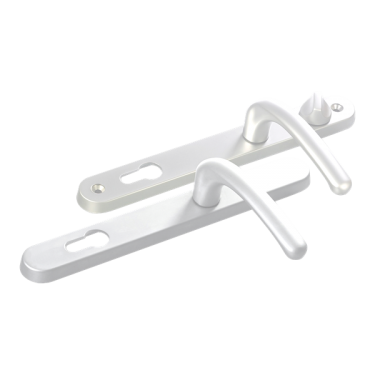 Click Here To Enlarge This Photo Of L25735 - Fab & Fix White Espagnolette Handles - 92/62mm Centres - 211mm Screw Centres - 243mm Backplate