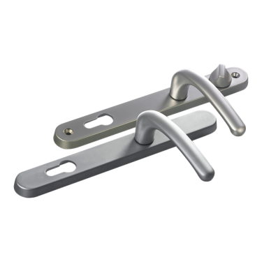 Click Here To Enlarge This Photo Of L25736 - Fab & Fix Polished Chrome Espagnolette Handles - 92/62mm Centres - 211mm Screw Centres - 243mm Backplate