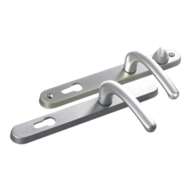 Click Here To Enlarge This Photo Of L25737 - Fab & Fix Satin Chrome Espagnolette Handles - 92/62mm Centres - 211mm Screw Centres - 243mm Backplate