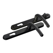 L25739 - Fab & Fix Black Espagnolette Handles - 92/62mm Centres - 211mm Screw Centres - 243mm Backplate