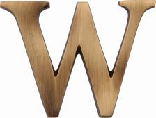 C1565 2 W-AT Heritage Brass Alphabet W Pin Fix 51mm (2") Antique Brass Finish