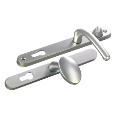 Click Here To Enlarge This Photo Of L25742 - Fab & Fix Satin Chrome Espagnolette Handles - 92/62mm Centres - 211mm Screw Centres - 243mm Backplate
