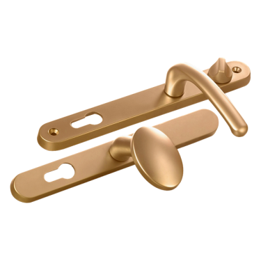 Click Here To Enlarge This Photo Of L25743 - Fab & Fix Gold Espagnolette Handles - 92/62mm Centres - 211mm Screw Centres - 243mm Backplate