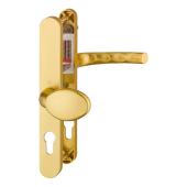 L26945 - Hoppe Gold Espagnolette Handles - 92/62mm Centres - 215mm Screw Centres - 241mm Backplate