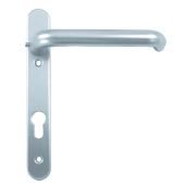 L26953 - Hoppe Silver Espagnolette Handles - 92mm Centres - 122mm Screw Centres - 220mm Backplate