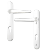 L26994 - ERA White Espagnolette Handles - 92mm Centres - 122mm Screw Centres - 221mm Backplate