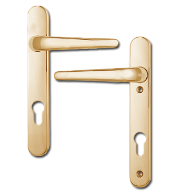 Click Here To Enlarge This Photo Of L26996 - ERA Gold Espagnolette Handles - 92mm Centres - 122mm Screw Centres - 221mm Backplate