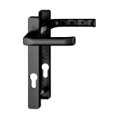 L27303 - Hoppe Black Espagnolette Handles - 92mm Centres - 122mm Screw Centres - 206mm Backplate