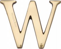 C1565 2 W-PB Heritage Brass Alphabet W Pin Fix 51mm (2") Polished Brass Finish