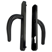 L28733 - Fullex Black Espagnolette Handles - 68mm Centres - 210mm Screw Centres - 243mm Backplate