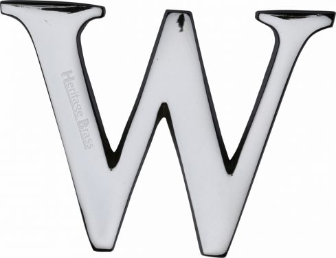 Click Here To Enlarge This Photo Of C1565 2 W-PC Heritage Brass Alphabet W Pin Fix 51mm (2") Polished Chrome Finish
