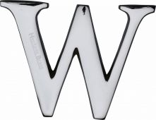 C1565 2 W-PC Heritage Brass Alphabet W Pin Fix 51mm (2") Polished Chrome Finish