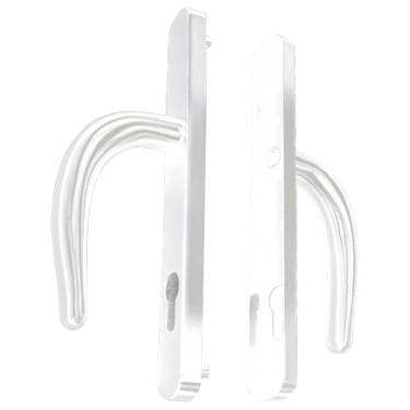 Click Here To Enlarge This Photo Of L28737 - Fullex White Espagnolette Handles - 68mm Centres - 210mm Screw Centres - 243mm Backplate