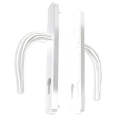 L28737 - Fullex White Espagnolette Handles - 68mm Centres - 210mm Screw Centres - 243mm Backplate