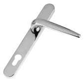 L28976 - Trojan Polished Chrome Espagnolette Handles - 92mm Centres - 210mm Screw Centres - 240mm Backplate
