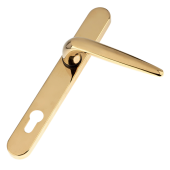 L28977 - Trojan Gold Espagnolette Handles - 92mm Centres - 210mm Screw Centres - 240mm Backplate