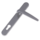 L28978 - Trojan Silver Espagnolette Handles - 92mm Centres - 210mm Screw Centres - 240mm Backplate