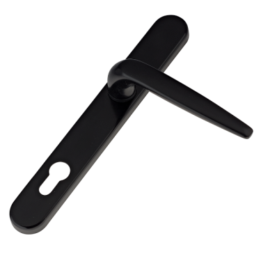 Click Here To Enlarge This Photo Of L28980 - Trojan Black Espagnolette Handles - 92/62mm Centres - 210mm Screw Centres - 240mm Backplate