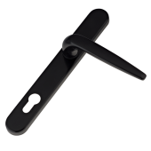 L28980 - Trojan Black Espagnolette Handles - 92/62mm Centres - 210mm Screw Centres - 240mm Backplate