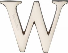 C1565 2 W-PNF Heritage Brass Alphabet W Pin Fix 51mm (2") Polished Nickel Finish