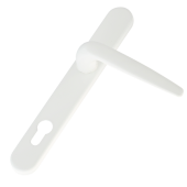 L28984 - Trojan White Espagnolette Handles - 92/62mm Centres - 210mm Screw Centres - 240mm Backplate