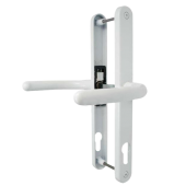 L29810 - Fab & Fix White Espagnolette Handles - 92mm Centres - 240mm Screw Centres - 270mm Backplate