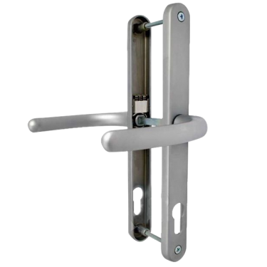 Click Here To Enlarge This Photo Of L29812 - Fab & Fix Silver Espagnolette Handles - 92mm Centres - 240mm Screw Centres - 270mm Backplate