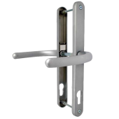 L29812 - Fab & Fix Silver Espagnolette Handles - 92mm Centres - 240mm Screw Centres - 270mm Backplate