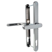 L29813 - Fab & Fix Polished Chrome Espagnolette Handles - 92mm Centres - 240mm Screw Centres - 270mm Backplate