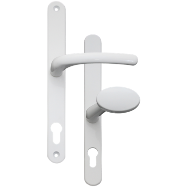 Click Here To Enlarge This Photo Of L29815 - Fab & Fix White Espagnolette Handles - 92/62mm Centres - 240mm Screw Centres - 270mm Backplate