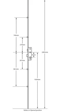 Click Here To Enlarge This Photo Of L11747 - GU Latch & Deadbolt Single Spindle Multipoint Lock - 4 Roller - 28/92 - 16mm Faceplate (6-32581-01-0-1)
