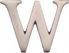 C1565 2 W-SN Heritage Brass Alphabet W Pin Fix 51mm (2") Satin Nickel Finish