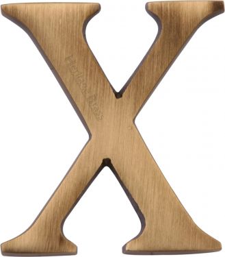 Click Here To Enlarge This Photo Of C1565 2 X-AT Heritage Brass Alphabet X Pin Fix 51mm (2") Antique Brass Finish