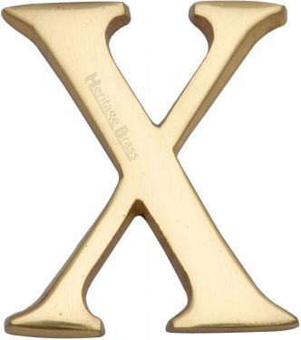 Click Here To Enlarge This Photo Of C1565 2 X-PB Heritage Brass Alphabet X Pin Fix 51mm (2") Polished Brass Finish