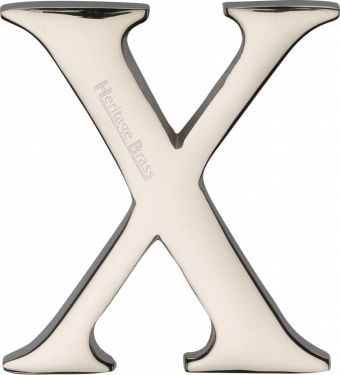 Click Here To Enlarge This Photo Of C1565 2 X-PNF Heritage Brass Alphabet X Pin Fix 51mm (2") Polished Nickel Finish