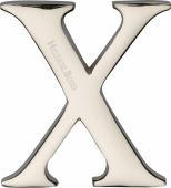 C1565 2 X-PNF Heritage Brass Alphabet X Pin Fix 51mm (2") Polished Nickel Finish
