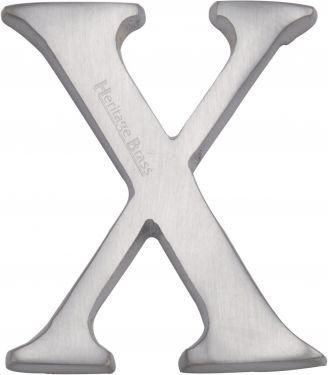 Click Here To Enlarge This Photo Of C1565 2 X-SC Heritage Brass Alphabet X Pin Fix 51mm (2") Satin Chrome Finish