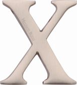 C1565 2 X-SN Heritage Brass Alphabet X Pin Fix 51mm (2") Satin Nickel Finish