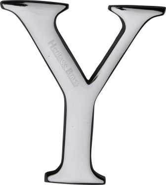 Click Here To Enlarge This Photo Of C1565 2 Y-PC Heritage Brass Alphabet Y Pin Fix 51mm (2") Polished Chrome Finish