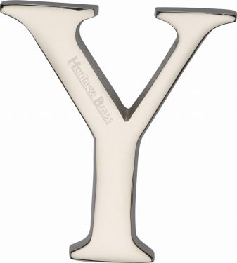 Click Here To Enlarge This Photo Of C1565 2 Y-PNF Heritage Brass Alphabet Y Pin Fix 51mm (2") Polished Nickel Finish