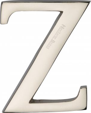 Click Here To Enlarge This Photo Of C1565 2 Z-PNF Heritage Brass Alphabet Z Pin Fix 51mm (2") Polished Nickel Finish