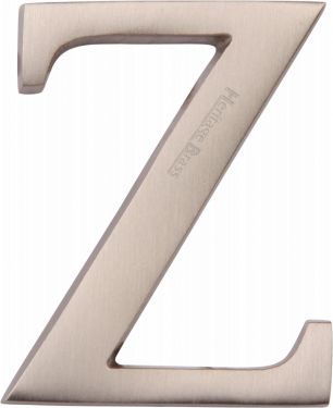 Click Here To Enlarge This Photo Of C1565 2 Z-SN Heritage Brass Alphabet Z Pin Fix 51mm (2") Satin Nickel Finish