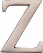 C1565 2 Z-SN Heritage Brass Alphabet Z Pin Fix 51mm (2") Satin Nickel Finish