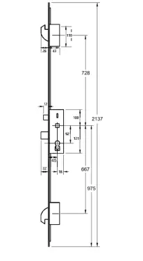 Click Here To Enlarge This Photo Of L30311 - ERA Latch & Deadbolt Split Spindle Invincible Euro Profile Multipoint Lock - 2 Hook - 45/92 - 20mm Radius Faceplate (6945-INV-604-79MA)