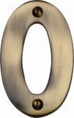 C1566 0-AT Heritage Brass Numeral 0 Face Fix 76mm (3") Antique Brass Finish