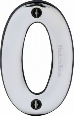 Click Here To Enlarge This Photo Of C1566 0-PC Heritage Brass Numeral 0 Face Fix 76mm (3") Polished Chrome Finish