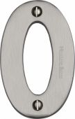 C1566 0-SN Heritage Brass Numeral 0 Face Fix 76mm (3") Satin Nickel Finish