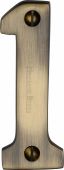 C1566 1-AT Heritage Brass Numeral 1 Face Fix 76mm (3") Antique Brass Finish